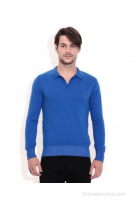 Mufti Blue Polos Neck T Shirt